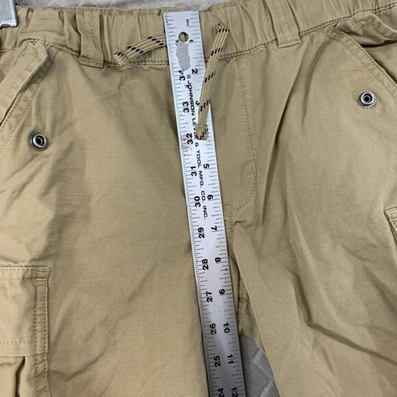 Polo Ralph Lauren Boys 12 Cargo Shorts Tan Brown Rip Stop Pull On Logo - Picture 9 of 16